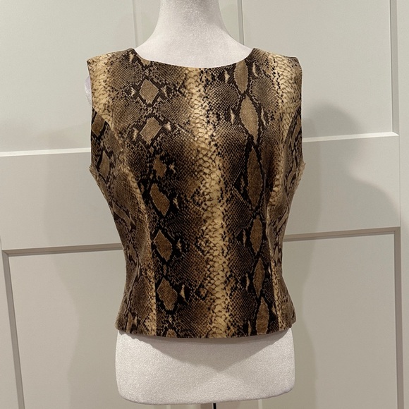 Valentino Tops - Valentino Brown Snake Print sleeveless top